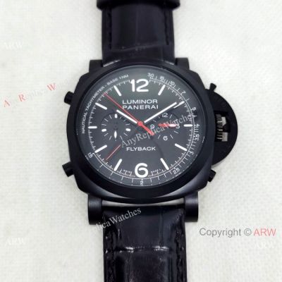 New Faux Panerai Luminor Flyback PAM01298 44mm Blacksteel